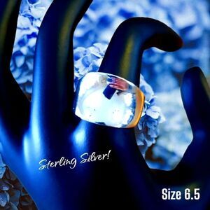 STERLING .925 Concave Ring Size 6.5
